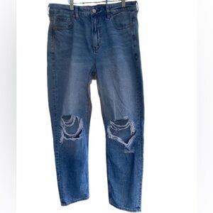 American Eagle Outfitters Denim Mom Jeans Women’s 10 Short Distressed